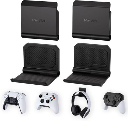 playvital 4 Set FOLD Controller Wall Mount for ps5/4, Foldable Wall Stand for Xbox Core, Switch Pro, Gaming Headset Stand, Wall Holder for Xbox Wireless Headset, for Pulse 3D Headset - New Hope Gray in Saudi Arabia