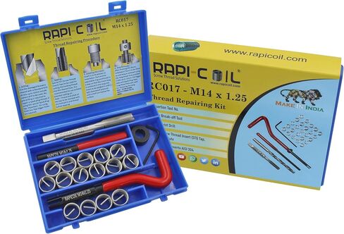 مجموعة أدوات هيليكويل لإصلاح الخيوط RAPI-COIL M8 x 1.25، HSS M2 Tap & Drill، SS 304 سلك إدراج - صنع في الهند in Saudi Arabia