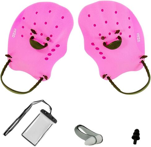 Anwey Swimming Hand Paddle Set,Unisex Adult Kids Vortex Evolution Contour, Adjustable Straps Curved Design,Perfect Swimming Training Accessories with Multicolors in Saudi Arabia