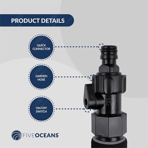 Five Oceans FO4263 Boat Deck Brush, Premium Water Flow-Through Wash Brush, Aluminum Telescoping Shaft, for Pontoon, Fishing Boats, Bass Boats, Sport Boats, Sportyachts, Sailboats, Cars, RVs, ATVs in Saudi Arabia