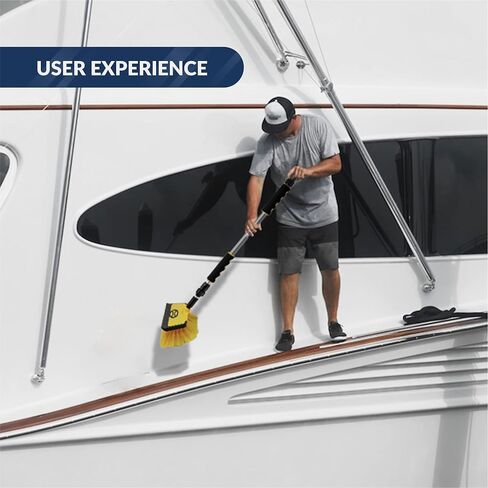 Five Oceans FO4263 Boat Deck Brush, Premium Water Flow-Through Wash Brush, Aluminum Telescoping Shaft, for Pontoon, Fishing Boats, Bass Boats, Sport Boats, Sportyachts, Sailboats, Cars, RVs, ATVs in Saudi Arabia