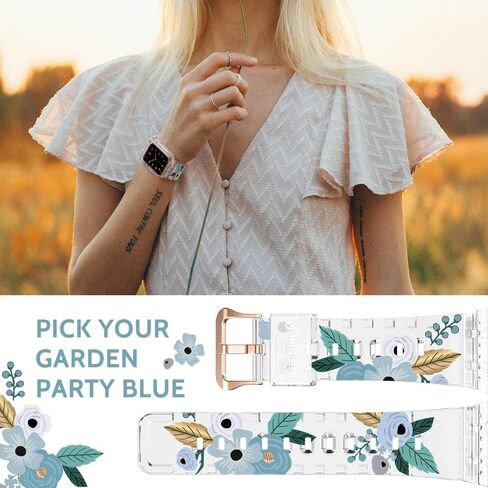 حافظة رياضية amBand MF مع أشرطة متوافقة مع Apple Watch Series 9/8/7 (41 ملم) وسلسلة SE2/SE/6/5/4 (40 ملم) السلسلة 3 (38 ملم) للرجال والنساء زهرة in Kuwait