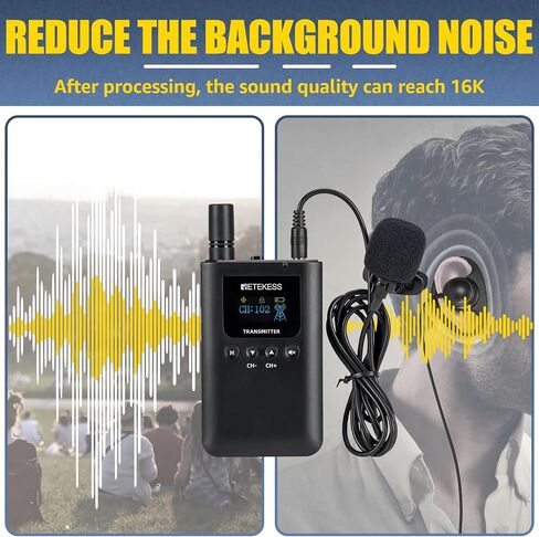 Retekess TT125 Audio Tour Guide, Wireless Guide System, 100 Hours Long Battery Life, Built-in Mic, Listening Device for Tour Guiding (1 Transmitters and 6 Receivers) in Saudi Arabia