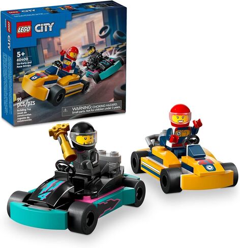 LEGO City Go-Karts and Race Drivers Toy Playset, 2 Driver Minifigures, Racing Vehicle Car Toy, Fun Race Car Toy Gift for Kids Aged 5 and Up, 60400 in Saudi Arabia