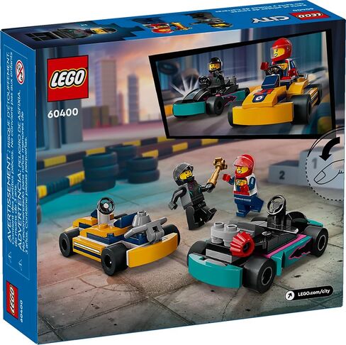 LEGO City Go-Karts and Race Drivers Toy Playset, 2 Driver Minifigures, Racing Vehicle Car Toy, Fun Race Car Toy Gift for Kids Aged 5 and Up, 60400 in Saudi Arabia