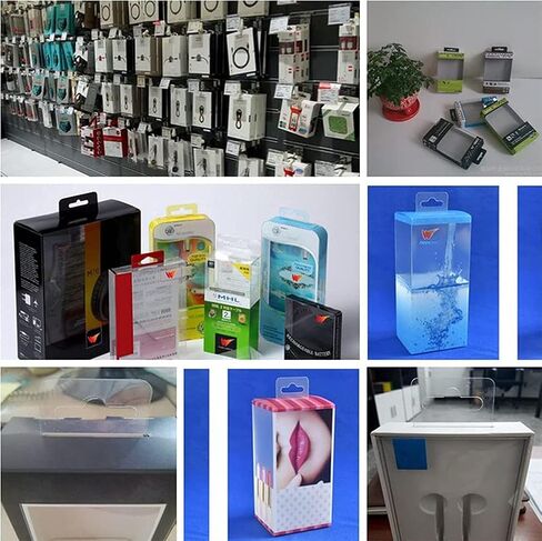 Jomevia علامات تبويب ذاتية اللصق شفافة، خطافات عرض بلاستيكية، علامات تبويب يدوية وفتحة قابلة للطي لعرض متجر البيع بالتجزئة (200 قطعة) in Saudi Arabia