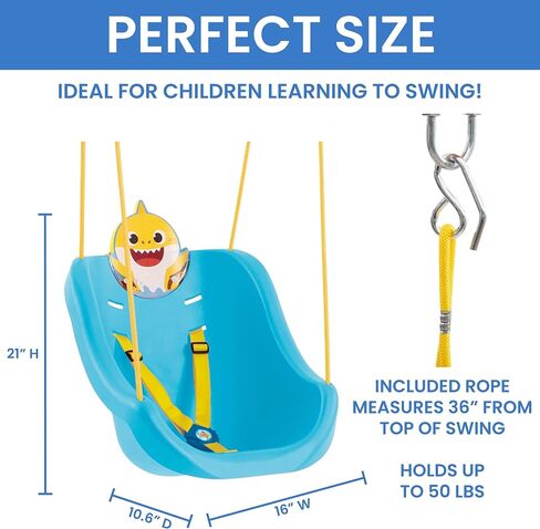 Baby Shark 2-in-1 Outdoor Swing by Delta Children – for Babies and Toddlers – Full Bucket Seat in Saudi Arabia