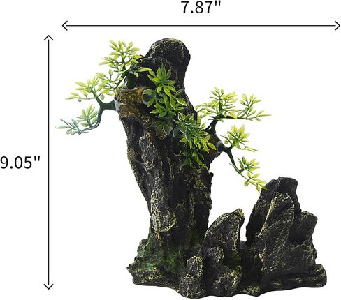 Saim Aquarium Mountain View Decor Rockery، Cichlid Stone Rock Betta Fish Hide حوض السمك زخرفة الصخور الاصطناعية خزان الأسماك الديكور لخزان الأسماك السلاحف الضفادع لعب الأسماك الصغيرة، لوازم حوض السمك in Kuwait