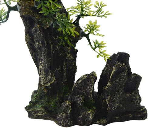 Saim Aquarium Mountain View Decor Rockery، Cichlid Stone Rock Betta Fish Hide حوض السمك زخرفة الصخور الاصطناعية خزان الأسماك الديكور لخزان الأسماك السلاحف الضفادع لعب الأسماك الصغيرة، لوازم حوض السمك in Kuwait