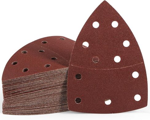36 PCS Mouse Sander Sandpapers 6 Hole Detail Sander Sanding Disc | Mouse Sander Pads Hook and Loop Triangle Sandpaper (60/80/100/120/180/240) -6 PCS for Each Grit in Saudi Arabia