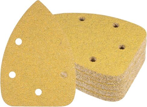 24pcs Mouse Detail Sander Sandpaper - [5-Hole 220 Grit] Aluminum Oxide Triangle Hook and Loop Sanding Pads Sheet for Sanding and Polishing Wood Furniture Metal Use in Kuwait