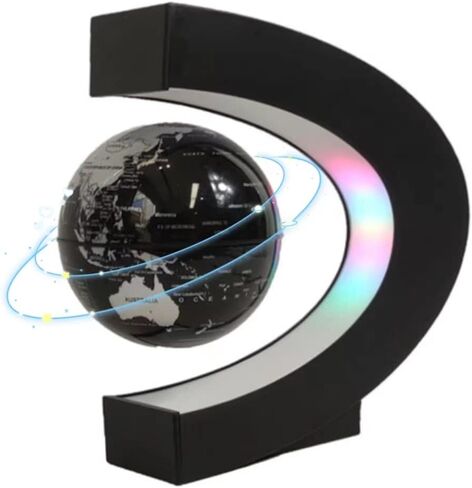 كرة أرضية مغناطيسية مع أضواء LED ملونة على شكل C هدايا عائمة للطلاب والرجال والآباء والمعلمين ديكور مكتب المنزل in Kuwait