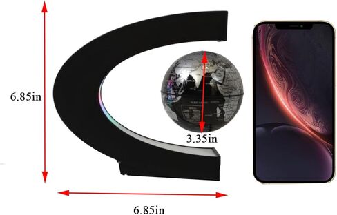 كرة أرضية مغناطيسية مع أضواء LED ملونة على شكل C هدايا عائمة للطلاب والرجال والآباء والمعلمين ديكور مكتب المنزل in Kuwait