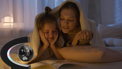 كرة أرضية مغناطيسية مع أضواء LED ملونة على شكل C هدايا عائمة للطلاب والرجال والآباء والمعلمين ديكور مكتب المنزل in Kuwait