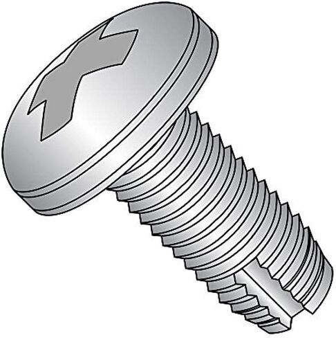 Small Parts 11061PP188 18-8 Stainless Steel Thread Cutting Screw, Plain Finish, Pan Head, Phillips Drive, Type 1, #10-32 Thread Size, 3/8" Length (Pack of 50) in Saudi Arabia
