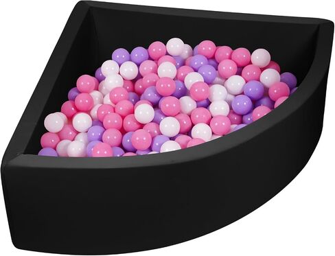 UHAPPYEE Ball Pit Grey، حفر كرات إسفنجية للقطاع للأطفال الصغار، حوض لعب للزاوية، حوض سباحة قابل للطي ومحمول، حمام سباحة ناعم مقاس 35.4 بوصة × 11.8 بوصة (الكرات غير متضمنة) in Kuwait