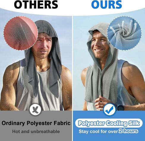 Cooling Hoodie Towels, Absorbent & Quick Drying Sweat Towel Wraps for Neck and Face, Long-Lasting Cooling and Sun Protection in Hot Weather Summer Outdoor Accessories, 4 Pcs in Saudi Arabia