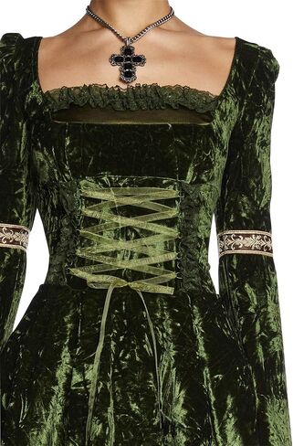 دمى تقتل الأساطير N 'Legends Mini Dress by Mood Mood-Green Velor Dress with Lace-Up Front and Puff Sister in Kuwait