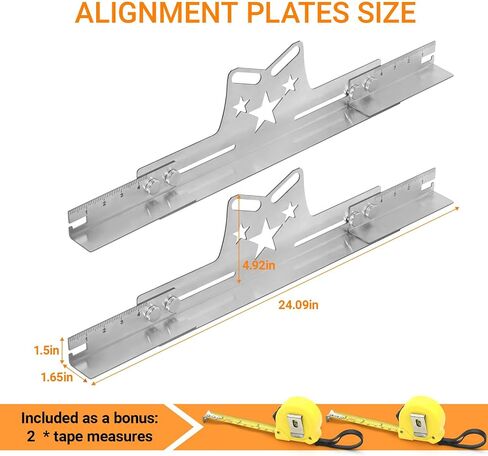 Upgraded Toe Plates Wheel Alignment Tool Kit with Extension Rod Tape Measures, Stainless Steel Toe Alignment Tool Plates, Automotive Front End Alignment Tool, Wheel Alignment Plates Kit in Saudi Arabia