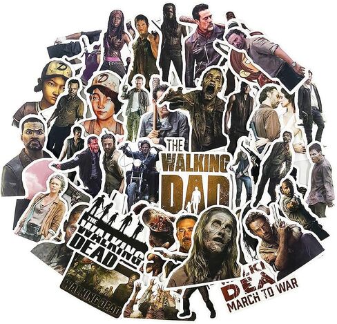 ملصقات Foxyaye TWD - Zombie Rick Carl Negan Clemetine مقاومة للماء ، شارات الفينيل القابلة لإعادة الاستخدام ، 10 ، 20 ، 50 ، جدران ألواح ماء زجاجة ماء ، (20) in Saudi Arabia