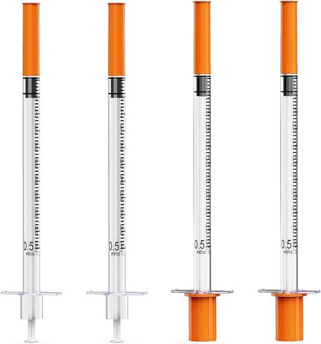 محاقن مختبر U-100 1ML/CC مع الإبرة 30G 5/16 "(8 مم) ملفوفة بشكل فردي ، حزمة 100 in Kuwait