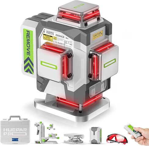 مستوى الليزر ، التسوية الذاتية Huepar Pro 4 × 360 ° Green Cross Level Tevel ، ليزر عالية الدقة 4D للبناء ، بطارية LI-ION القابلة لإعادة الشحن 8000mAh in Kuwait