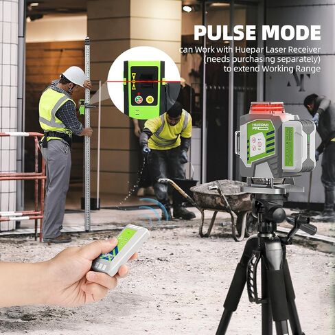 مستوى الليزر ، التسوية الذاتية Huepar Pro 4 × 360 ° Green Cross Level Tevel ، ليزر عالية الدقة 4D للبناء ، بطارية LI-ION القابلة لإعادة الشحن 8000mAh in Kuwait