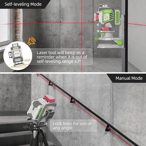 مستوى الليزر ، التسوية الذاتية Huepar Pro 4 × 360 ° Green Cross Level Tevel ، ليزر عالية الدقة 4D للبناء ، بطارية LI-ION القابلة لإعادة الشحن 8000mAh in Kuwait