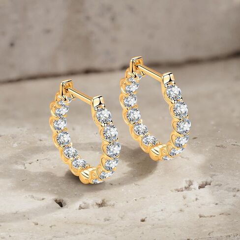 أقراط Bumblebee Hoop للنساء والرجال ، الذهب 14k مطلي بـ 5A Zirconia Zirconia-Hypoallergenic Silver Silver Post مقاوم ، خفيفة الوزن ، هدية لعيد الميلاد ، عيد الميلاد in Kuwait