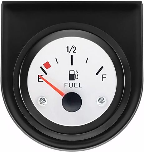 2 "مقياس مستوى الوقود 52 مم ، 12 فولت خزان الوقود عداد أبيض LED مع مؤشر E-1/2-F للسيارة/القارب/الشاحنة/دراجة نارية (أسود) in Kuwait