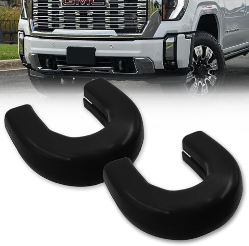 RECON - Fits GMC 20-25 Sierra 2500/3500 HD Tow Hook Covers 2-Piece Set of 100% Silicone Rubber Covers Heavy Duty Rugged Durability Unique Style Protection (Black) in Saudi Arabia