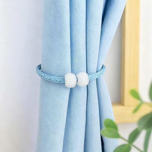 2 PCS Boho Curtain-Tiebacks ، الستائر الأنيقة Tiebacks و Curtain Holdbacks تصميمات ، وربط الستائر الرصيف للاكتتاب المكتب ديكور غرفة المعيشة غرفة نوم (فضي رمادي) in Saudi Arabia