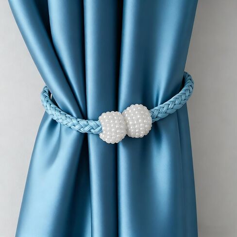2 PCS Boho Curtain-Tiebacks ، الستائر الأنيقة Tiebacks و Curtain Holdbacks تصميمات ، وربط الستائر الرصيف للاكتتاب المكتب ديكور غرفة المعيشة غرفة نوم (فضي رمادي) in Saudi Arabia