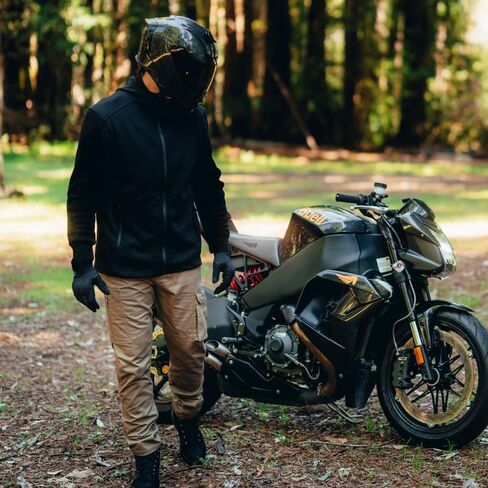 NBT Clothing Scout Cargo Motorcycle Pants - CE A-Rated Armor, Abrasion-Resistant, Modern Fit, Breathable Woven, Black/Taupe in Saudi Arabia
