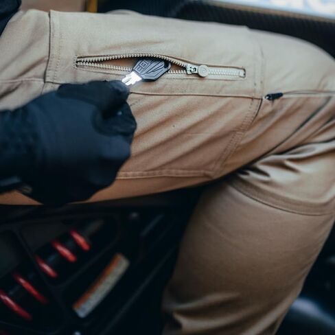 NBT Clothing Scout Cargo Motorcycle Pants - CE A-Rated Armor, Abrasion-Resistant, Modern Fit, Breathable Woven, Black/Taupe in Saudi Arabia