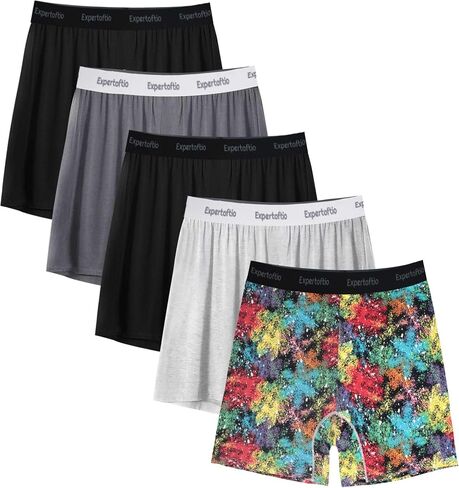 Cotton Boxers for Men Loose Fit Men's Underwear Boxer Shorts Soft Mens Boxer Pack, Breathable, Button Fly, Knit in Kuwait