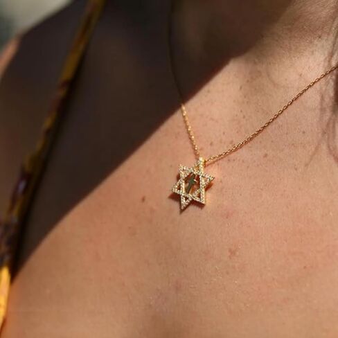 Alef Bet by Paula Star of David and Cross Sparkling Necklace in Saudi Arabia