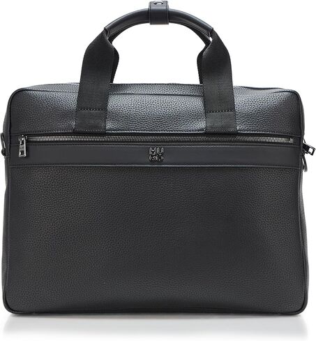 HUGO Stacked Logo Leather Briefcase, Black Currant, PCE. in Saudi Arabia