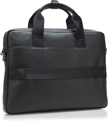 HUGO Stacked Logo Leather Briefcase, Black Currant, PCE. in Saudi Arabia