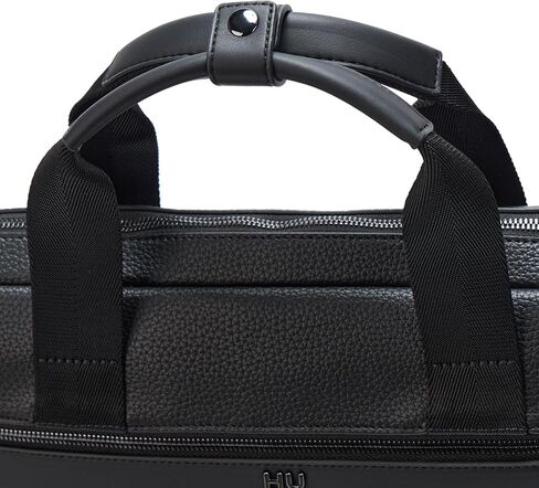 HUGO Stacked Logo Leather Briefcase, Black Currant, PCE. in Saudi Arabia
