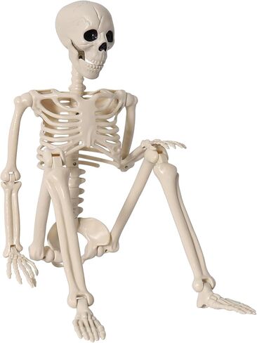 2 Pack 36" Halloween Skeleton Decorations, 3FT Realistic Full Body Movable Posable Joints Skeleton, Creepy Halloween Plastic Human Bones for Party Decor Lawn Haunted House Graveyard Props Outdoor in Kuwait
