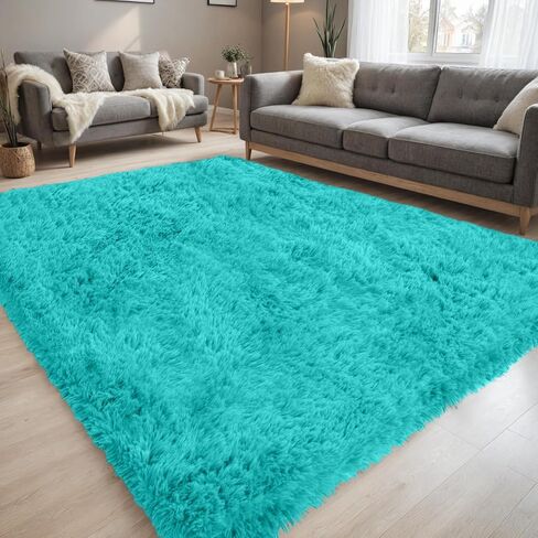 8x10 Area Rugs for Living Room Rug: Soft Fluffy Shag Gray Rugs for Bedroom, Non-Slip Large Fuzzy Plush Rug Indoor Floor Carpet for Nursery Kids Boys Girls Room, Dorms, Playroom, Modern Home Decor in Saudi Arabia