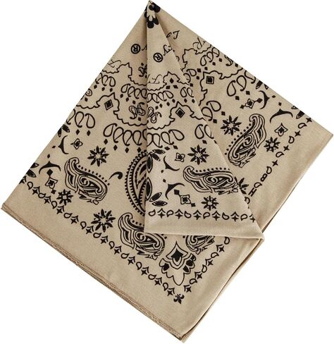 Summer Bandanas for Men 100% Flame Resistant Cotton Face Covering Headwear Breathable Neck Tie Lightweight UV Protection Black Paisley in Saudi Arabia