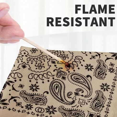 Summer Bandanas for Men 100% Flame Resistant Cotton Face Covering Headwear Breathable Neck Tie Lightweight UV Protection Black Paisley in Saudi Arabia