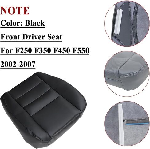 سائق NLQR وجانب الراكب أسفل وأعلى خلفية مقعد البديل يغطي الجلد الدقيق تان متوافق مع فورد F250 F350 F450 F550 Lariat 2002 2003 2004 2005 2007 in Saudi Arabia