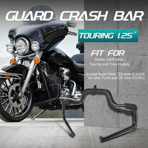 Mokitdora Touring Engine Guard Highway Rail Matach Crash Bar 1.25 "Fat for Harley 2009-Up Road King Street Electra Glide and Trike Models ، Chrome in Kuwait