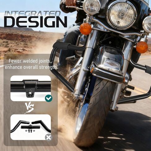 Mokitdora Touring Engine Guard Highway Rail Matach Crash Bar 1.25 "Fat for Harley 2009-Up Road King Street Electra Glide and Trike Models ، Chrome in Kuwait