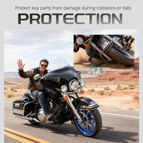 Mokitdora Touring Engine Guard Highway Rail Matach Crash Bar 1.25 "Fat for Harley 2009-Up Road King Street Electra Glide and Trike Models ، Chrome in Kuwait