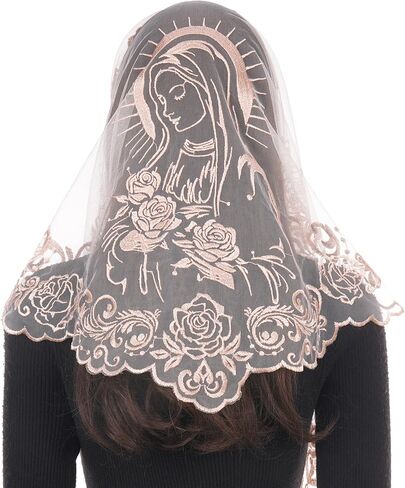 Bozidol Mantilla Veils for Church Catholic, Our Lady of Guadalupe Lace Chapel Veil, Latin Mass Head Coverings for Women Girls in Saudi Arabia