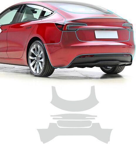 for 2024 Tesla model 3 Clear Car Pre-Cut Paint Protective Film TPU Self Adhesive Rainproof Waterproof HD Scratch Exterior Accessories (Headlight Film 2Pcs) in Saudi Arabia